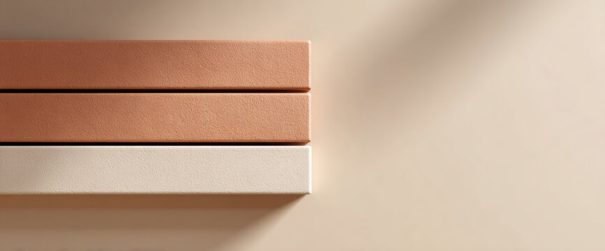 Minimalist stacked rectangular blocks composition