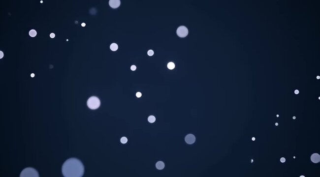 Abstract background with glowing white and light blue bokeh effects against dark