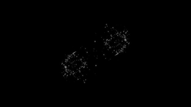 4k twinkle stars light animation, magic dust glow sparkle effect, twinkling starry night sky, christmas shooting star particle on black screen Looped animation, twinkle light stars sparkle.