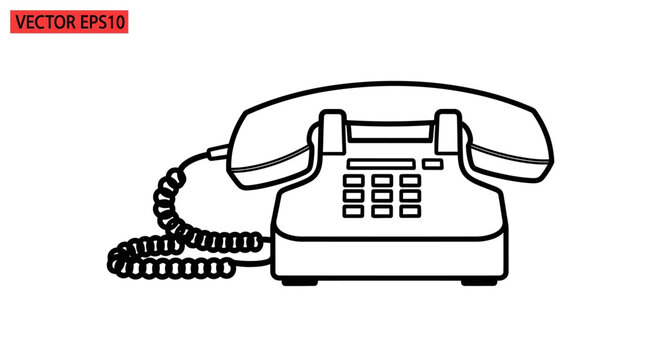 Black and white landline telephone device.