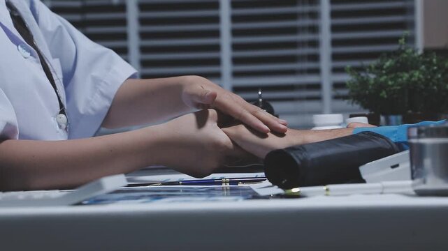 Physiotherapist holds elderly patient&rsquo;s hands, offering emotional support and encouragement, creating a trusting relationship that fosters confidence in recovery.