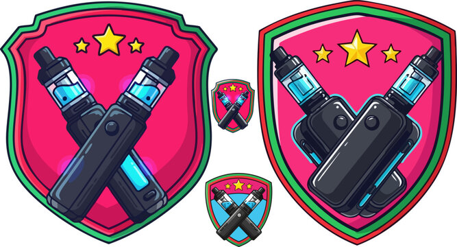 Set of 4 vape device icons vector
