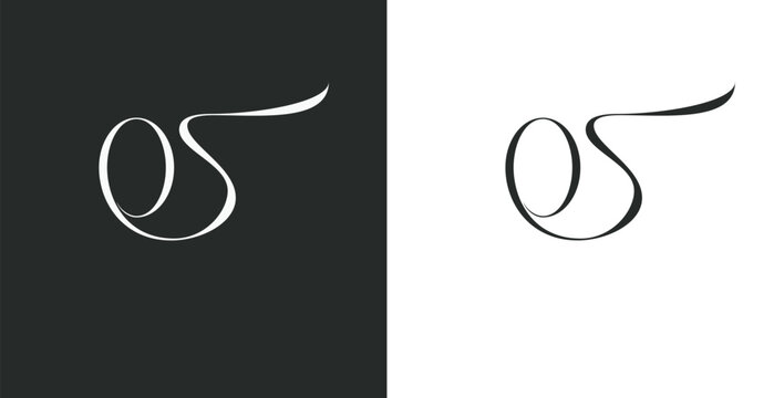 Elegant OS letter monogram logo vector in graceful serif style for...