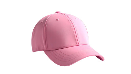 Fototapeta premium Isolated render of a pastel pink baseball cap with curved brim, set against a black backdrop