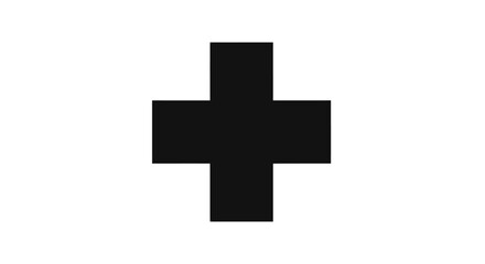 Obraz premium Black Cross Medical Symbol Sign.