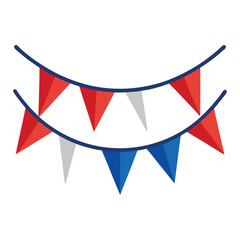 Obraz premium Red white and-blue-bunting-with-flag-pattern 