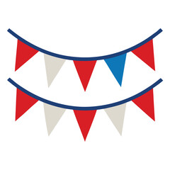 Fototapeta premium Red white and-blue-bunting-with-flag-pattern 
