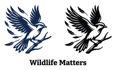 Obraz premium Stunning bird silhouettes in contrasting colors on white background