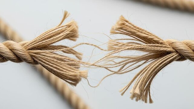 Close-up of broken brown rope.
