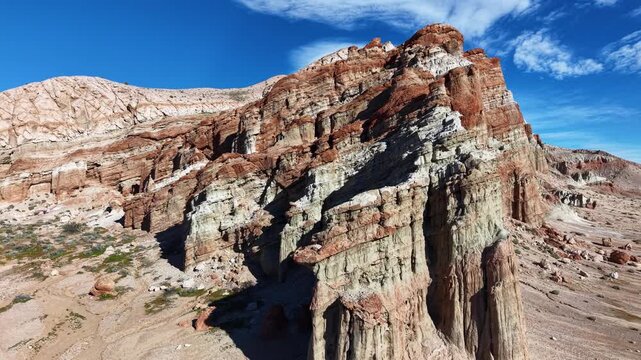 CALIFORNIA - 2.24.2026 - Very good aerial footage circling a canyon in California's Red Rock Canyon State Park.