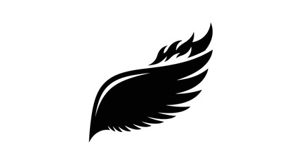 Obraz premium Black wing icon with feathers.