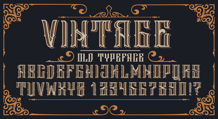 Vintage ornamental alphabet decorative retro typography font set © дима селиванов