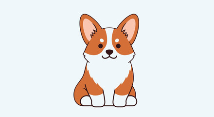 Fototapeta premium Corgi dog sitting and looking cute.