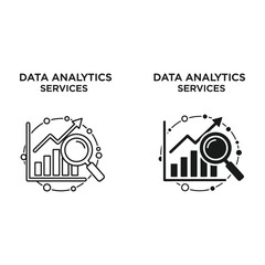 Fototapeta premium Data Analytics Services Growth Chart Magnifier Business Intelligence