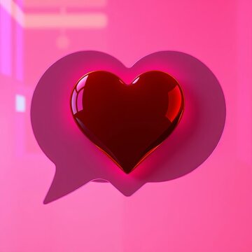 Vector heart emblem on a speech bubble, a visual ode to love ,  pastel,  social media