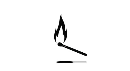 Burning Match Stick Vector Design