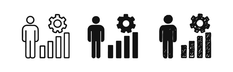 Personal Growth, Performance, and Data Analytics Icon Set