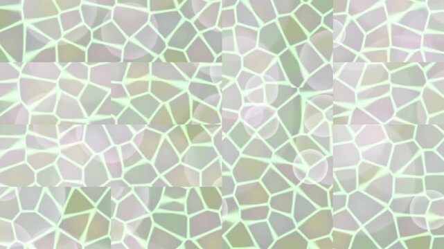 Abstract Geometric Mosaic Pattern with Irregular Shapes and Soft Colors.