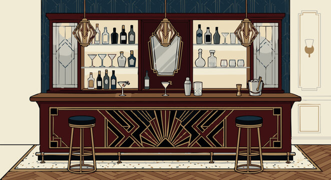 old fashioned bar vector illustration vintage