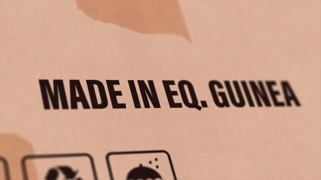Made in ALGERIA Label on Cardboard Box, Animated ALGERIA Manufacturing Export Concept