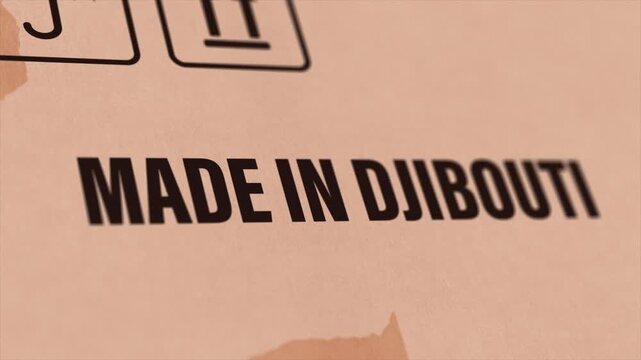 Made in ZIMBABWE Label on Cardboard Box, Animated ZIMBABWE Manufacturing Export Concept