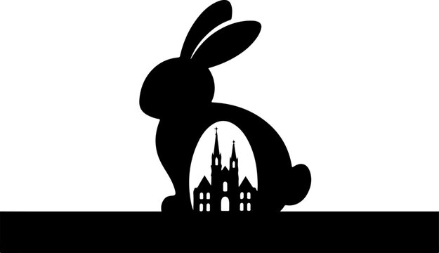 Easter Bunny Basket Silhouette
