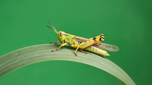 grasshopper on a leaf