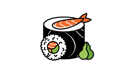 Sushi roll with shrimp and wasabi © Accounting