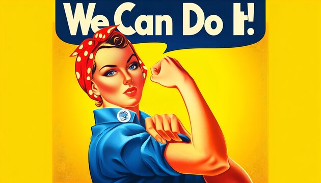 Rosie Riveter "We Can Do It!" Poster. Celebrate  International Women's Day. Unsung Inspiration. Beyond Bicep Womens History Month Feminist Icon Female Empowerment Symbolism of Beauty Legacy Historical