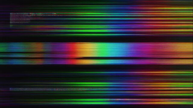 Futuristic looping retro crt style scanlines pixel flicker analog noise color separation seamless surreal ambience cascading softly abstract cinematic loop