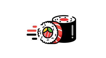 Obraz premium Sushi rolls isolated on white