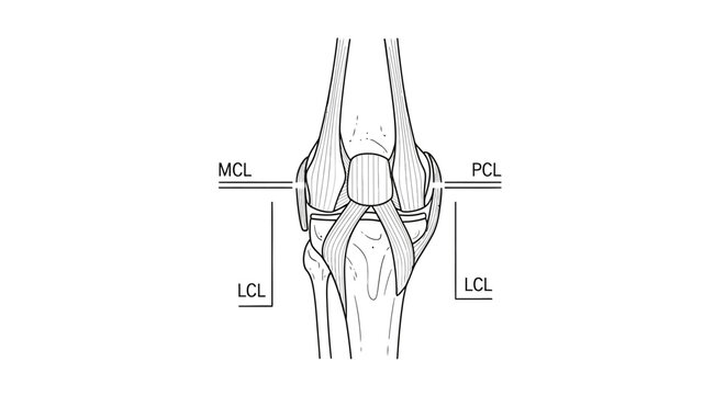 Detailed Diagram of Human Knee Anatomy.