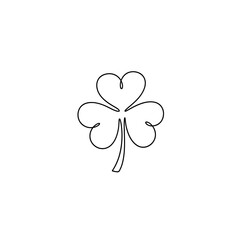Fototapeta premium Heart shaped four leaf clover illustration.