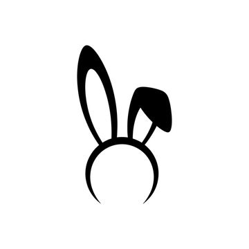 A striking black silhouette of rabbit ears and a headband is prominently displayed silhouette