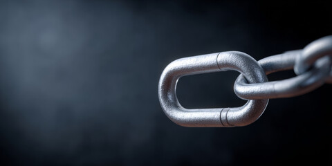 Naklejka premium Close-up of metal chain link connection