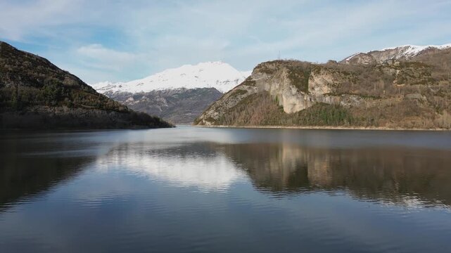 B&uacute;bal Reservoir. G&aacute;llego River, Tena Valley. Aragon Pyrenees