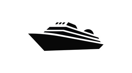Luxury cruise ship icon representing ocean travel, maritime tourism, passenger liner transportation, sea vacation and nautical transport © VectAmaze