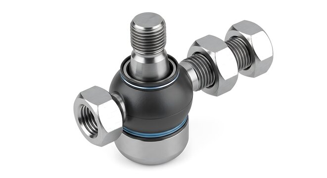 Ball joint with metal bolts hardware.