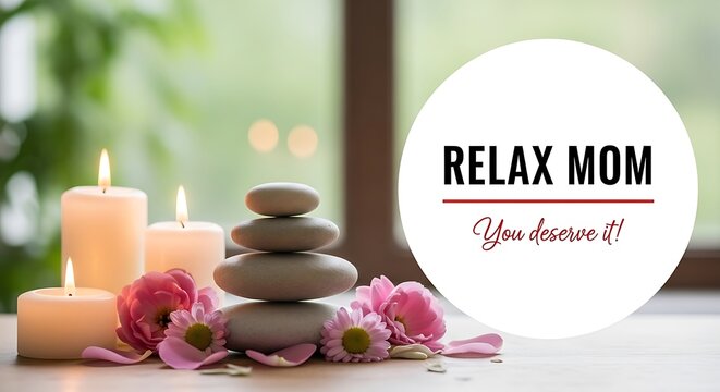 Serene spa scene with candles and stones for relaxation