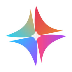 Obraz premium Multicolor starburst logo vector graphic