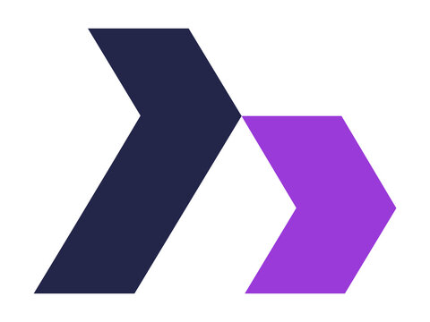 Abstract H Letter Logo with Forward Arrow Symbol