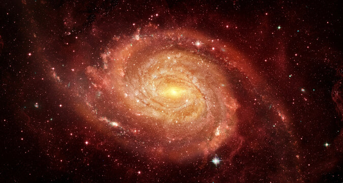 Beautiful galaxy on night sky, star in the space. Lonely galaxy in outer space. Elements of this image furnished by NASA.