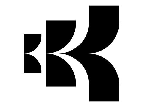Abstract K Letter Logo with Curved Layer Shapes