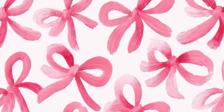Abstract pink bow pattern with brushstroke texture
