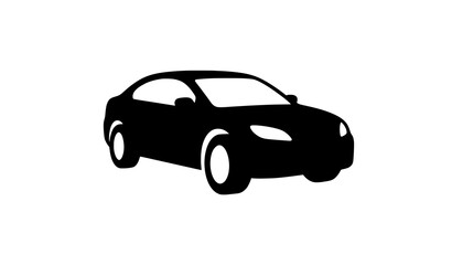 Fototapeta premium Modern car monochrome icon automobile symbol vector illustration