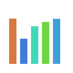 Vector illustration of a 3d business bar chart and financial growth graph icon featuring an upward arrow sign to represent market data progress and successful investment statistics