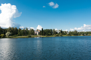 Obraz premium Beautiful summer scenery around Lake Valkeinen in Kuopio, Savonia, Finland.