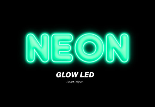 Electric Neon Tube Glow Led Text Effect