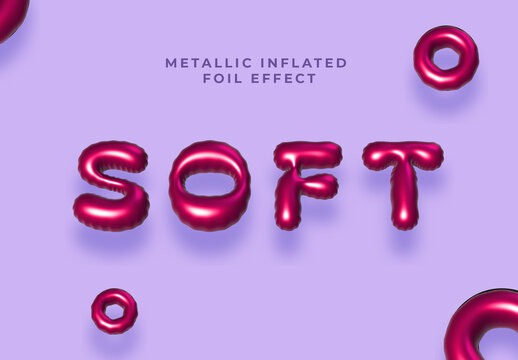 Pink Metallic Balloon Text Effect