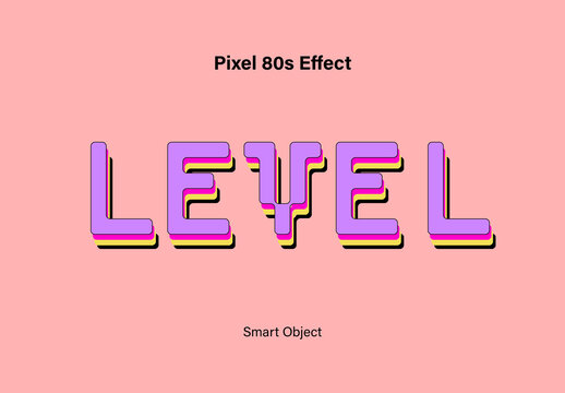 Layered Arcade Pixel 80s Text Effect